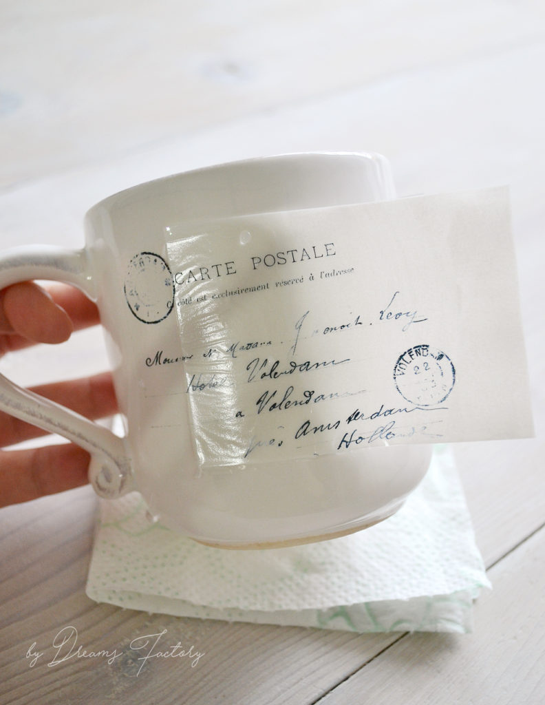 DIY 5 minute decal transfer on a coffee mug - Dreams Factory