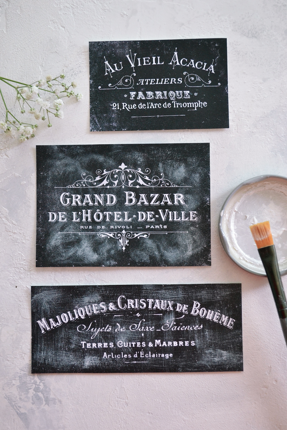 DIY French Faux Chalkboard Labels or Tags