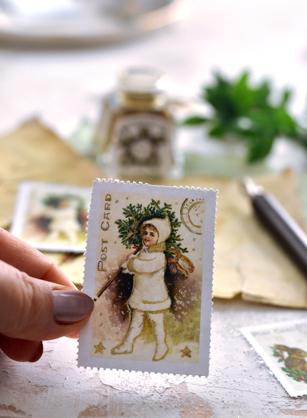 Vintage Christmas Postage Stamps