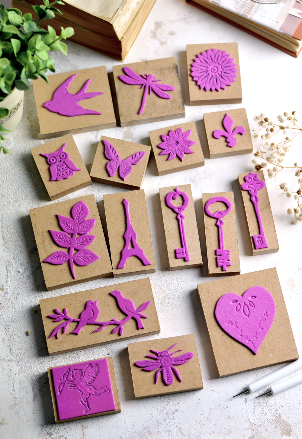 DIY Vintage Foam Stamps - learn how to easily make your own stamps using your favorite images, that can be used on so many of your creative projects!