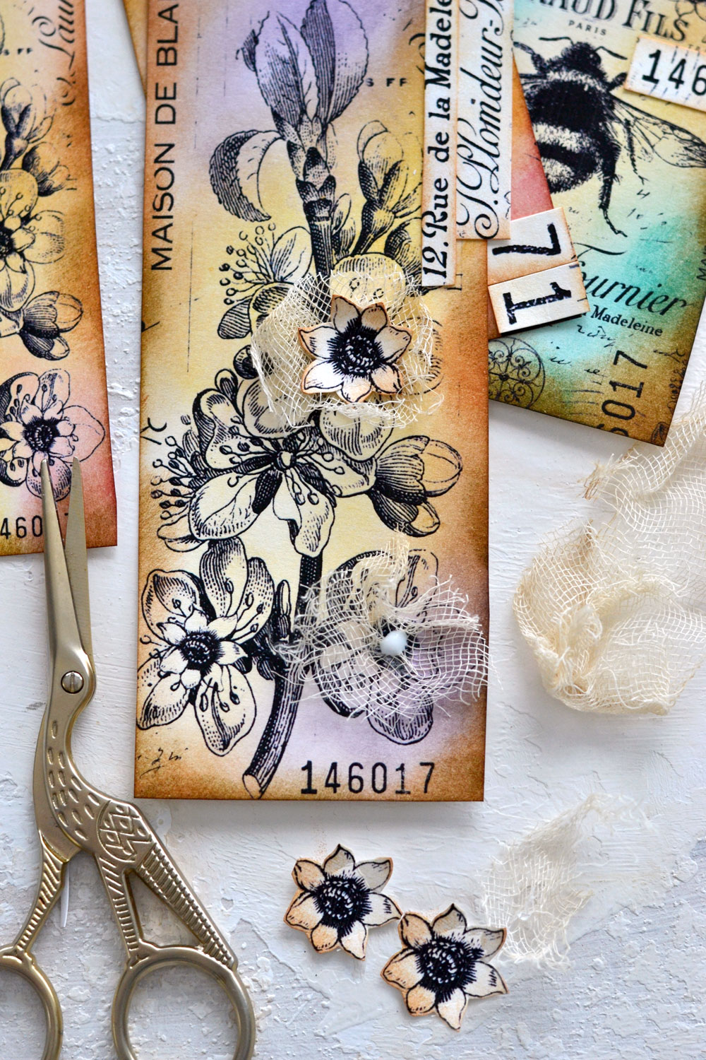 DIY Vintage French Collage Paper Tags