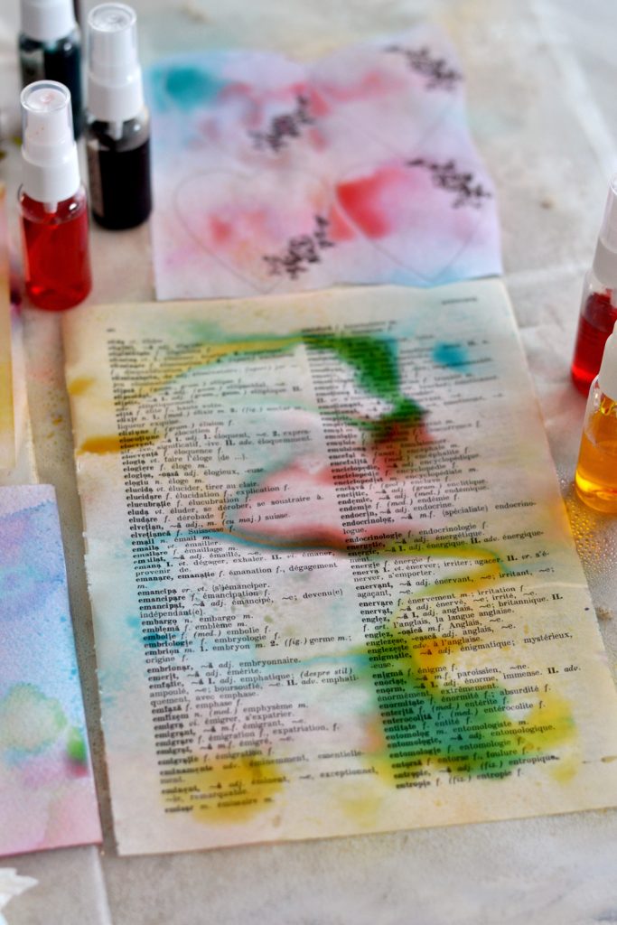 How to use DIY Spray Inks to create 'abstract' backgrounds - Dreams Factory
